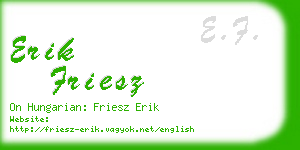 erik friesz business card